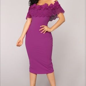 Classy floral off the shoulder fitted dress